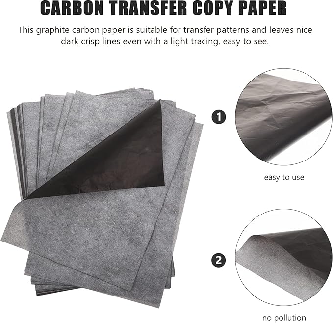 Beatifufu A4 Carbon Transfer Paper 100 Sheets One-Side Graphite Copying Tracing - Image 7