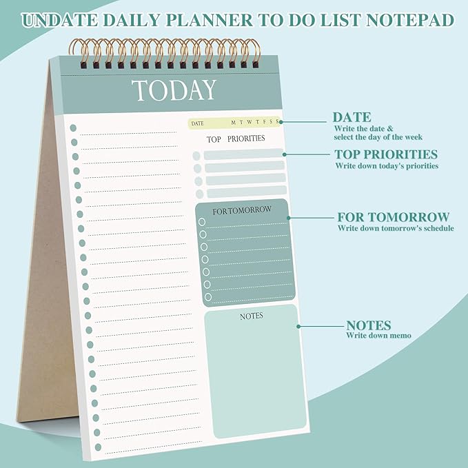 Thboxes 2 Packs To Do List Notepad, 104 Pages To Do List Notebook A5 Undated - Image 5