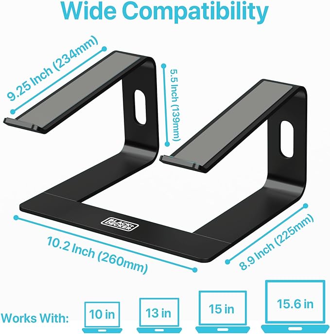 BLACK+DECKER Laptop Stand for Computer Desk, Ergonomic Laptop Stand for Desk - Image 5