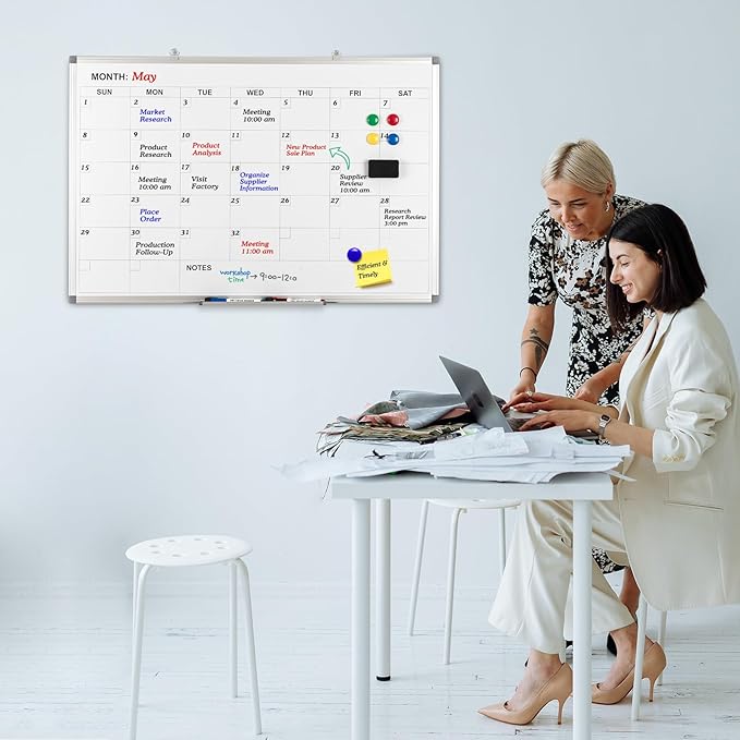 Comix Magnetic Dry Erase Calendar Whiteboard, 36 x 24 Inches Monthly Calendar - Image 6
