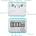 Digital Kitchen Timer Magnetic Loud Alarm, Large LCD Screen Silent/Beeping - Image 4