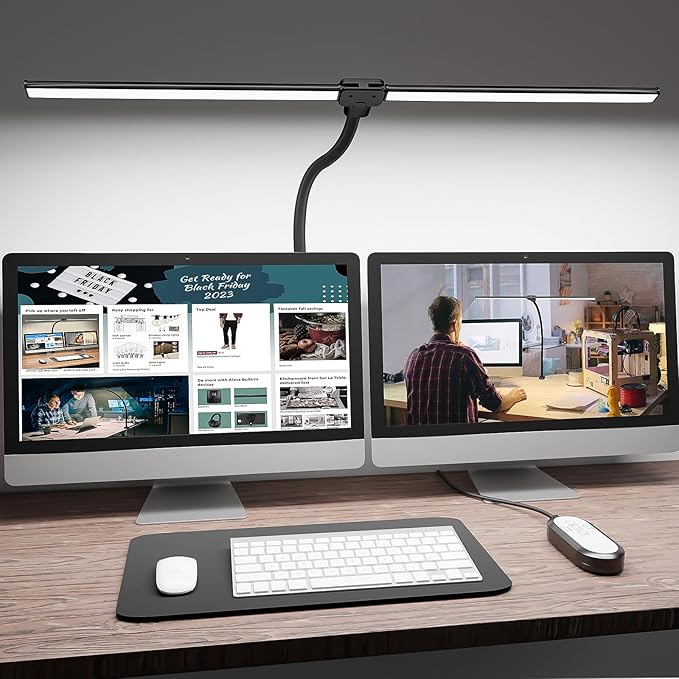 ShineTech LED Desk Lamp for Home Office, 5000K Bright Double Head Architect by ShineTech