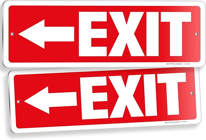 iSYFIX Exit Signs 2 Pack 12x4 Inch by iSYFIXPREMIUMSIGNS