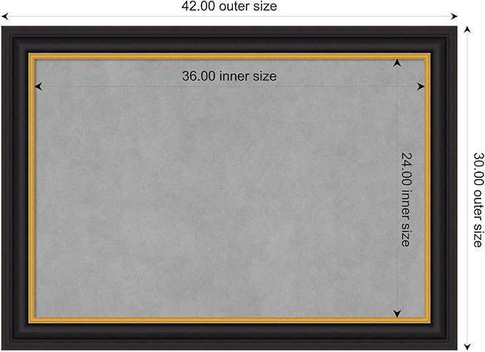 Amanti Art Black Framed Magnetic Board 30x42 Large Vision Board - Image 2