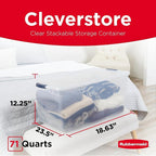 Rubbermaid Cleverstore 71 Qt Clear Storage Bins - Image 2