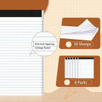 Legal Pads 8.5 X11, Narrow Ruled Notepads, 6 Pack, 50 Sheet/Pad, Tear Off - Image 2