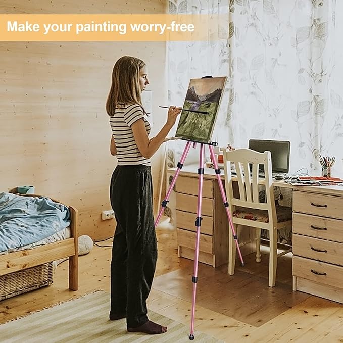 RRFTOK Artist Art Painting Easel Stand, Aluminum Metal Adjustable Easel - Image 2