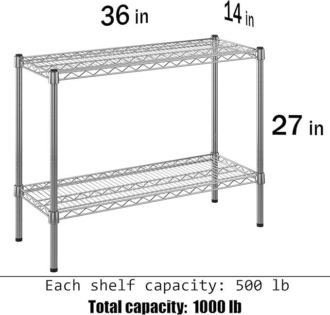 Regal Altair 14" Deep x 36" Wide x 27" Height Wire Shelving Kit | 2-Tier | NSF - Image 3