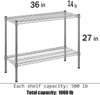 Regal Altair 14" Deep x 36" Wide x 27" Height Wire Shelving Kit | 2-Tier | NSF - Image 3
