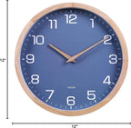 Kesin Wall Clock 12 Inch Silent Non Ticking Wood Wall Clocks Battery Operated - Image 8