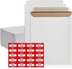 Rigid Mailers 12.75x15 Inches Pack of 100 – Self Adhesive White Magazine by FLEXTRIBE