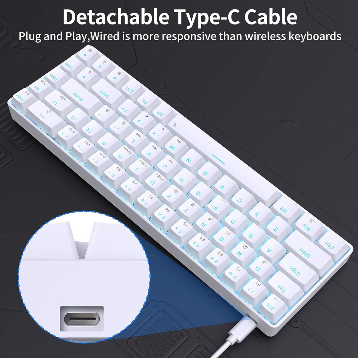 DIERYA T68SE 60% Gaming Mechanical Keyboard,Ultra Compact Mini 68 Key with Br...