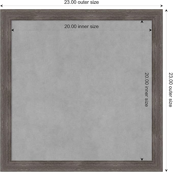 Amanti Art Grey Framed Magnetic Board 23x23 Medium Vision Board - Image 3