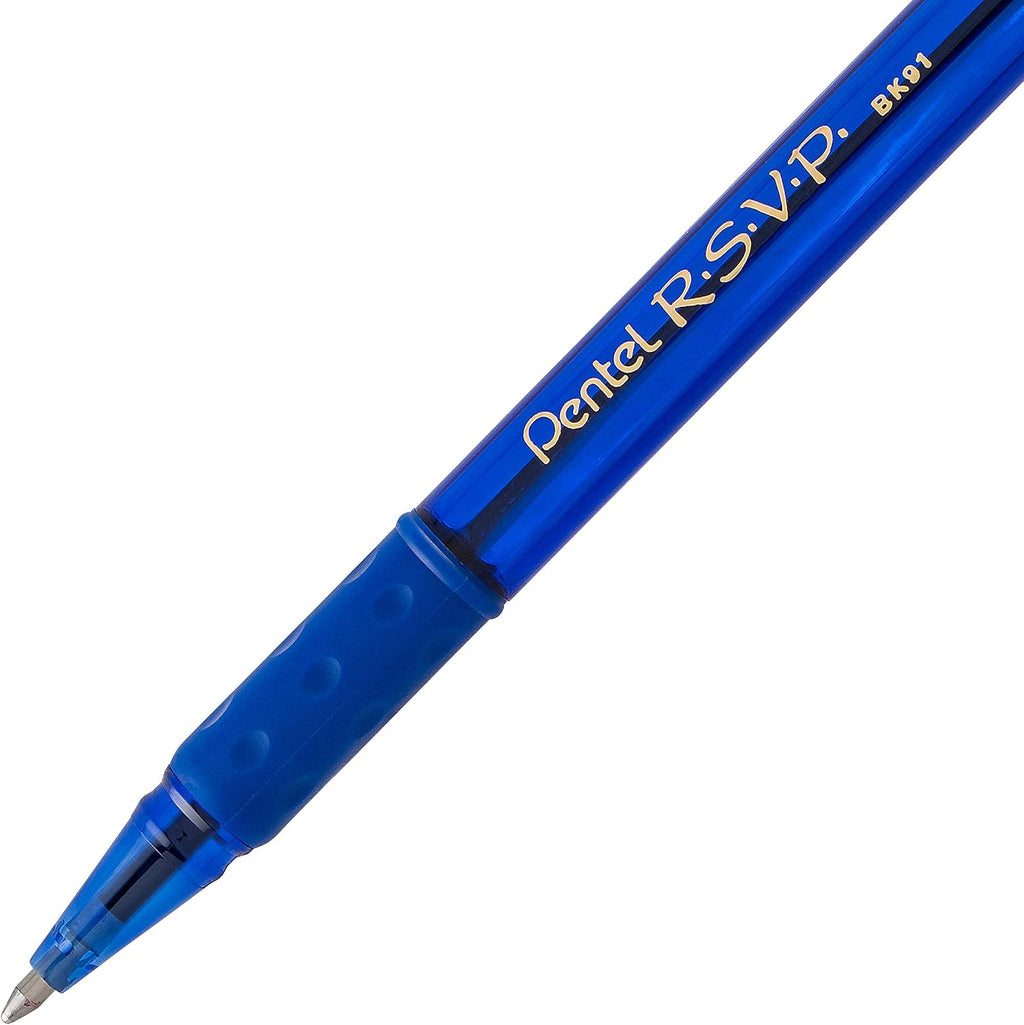 Pentel RSVP Ballpoint Pen,(1.0mm),Medium Line,Assorted Ink (BK91CRBP8M),(Pack of 16)