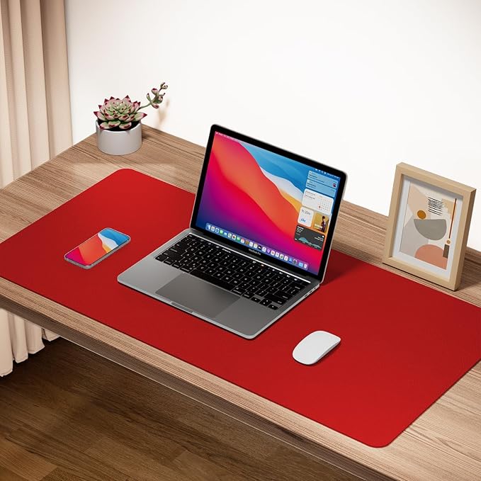 Boutilon Leather Desk Pad Protector, Non-Slip Mouse Pad, Laptop Desk Pad - Image 2