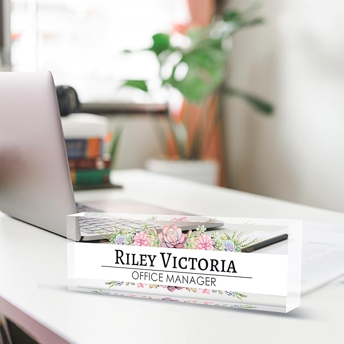 Personalized Name Plate for Desk, Custom Desk Name Plate, Acrylic Name Plate - Image 4