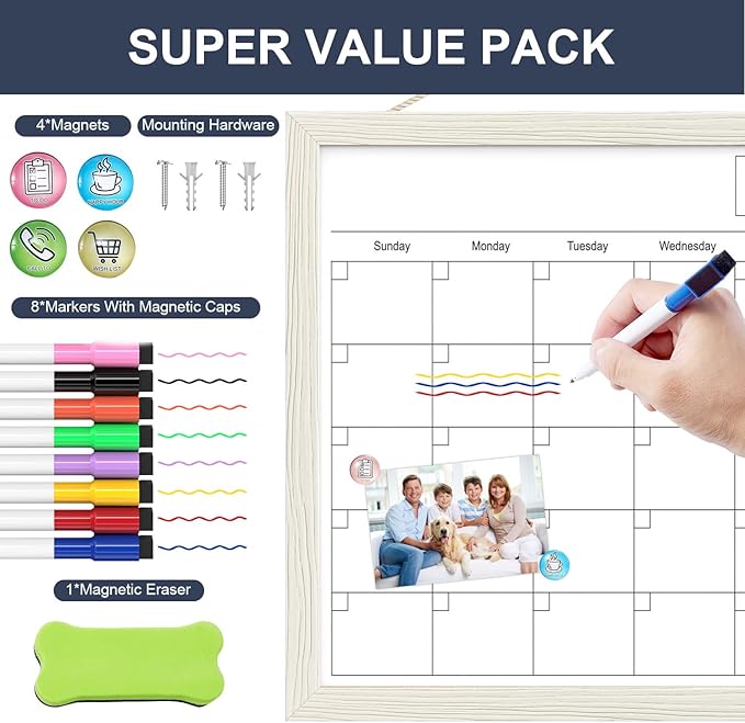 Calendar Whiteboard for Wall, 17x13 Inches Dry Erase Calendar for Wall - Image 5