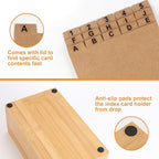 3x5 Index Card Holder with Dividers Bamboo Index Card Organizer Index Card - Image 5