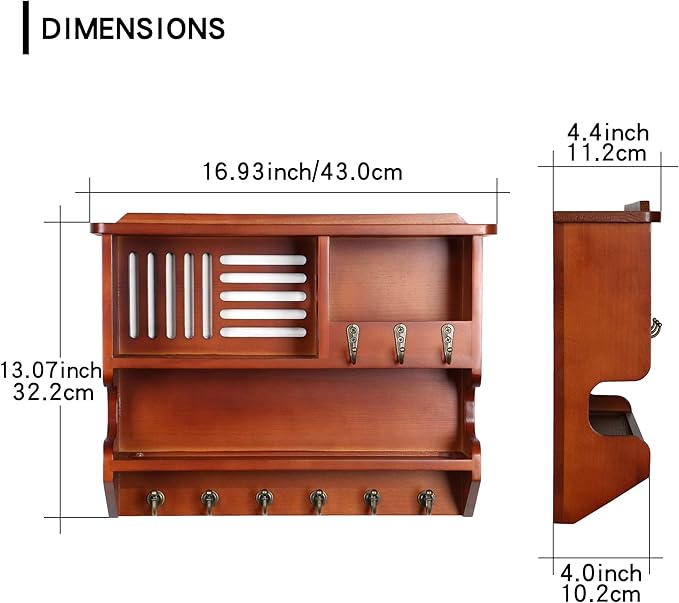 Mutsault Key Holder for Wall, Mail and Key Holder for Home Decor, Key and Mail - Image 4