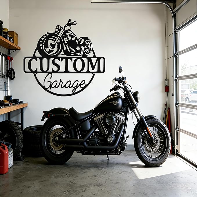 Custom Motorcycle Metal Signs Personalized Biker Name Sign Custom Garage Decor - Image 3