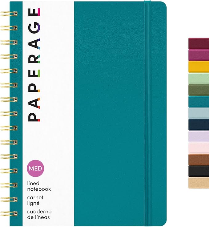 PAPERAGE Lined Spiral Journal Notebook, 160 Pages, Hardcover Journal by PAPERAGE