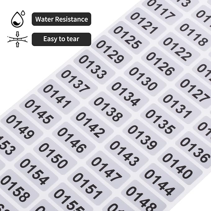 1-2000 Consecutive Number Inventory Stickers Self Adhesive Waterproof Labels - Image 3