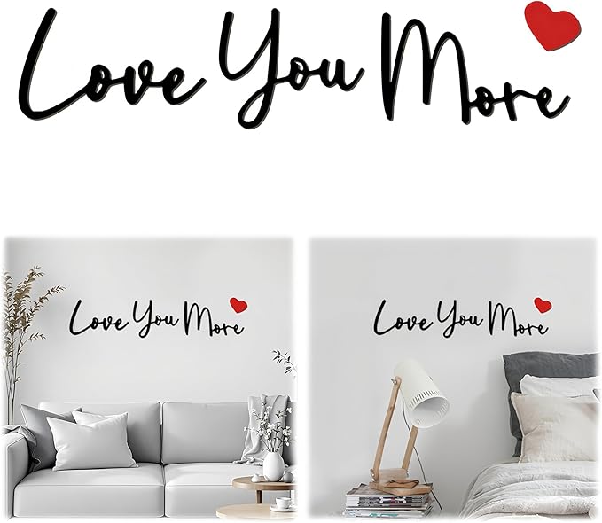 Love You More Wood Sign Home Decor Boho Decor Wall Decor Express Love and Warm by BADAO