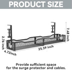 Cable Management, 25.3'' Under Desk Cable Management Tray No Drill, Metal Cable - Image 5