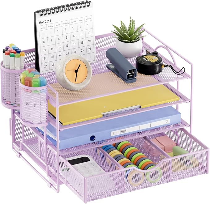 Marbrasse 4-Trays Desk File Organizer by Marbrasse