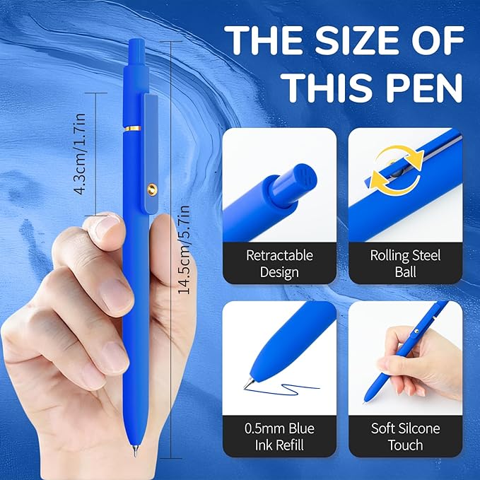 UIXJODO Blue Pens, 0.5mm Colored Ink Gel Pens - Image 2
