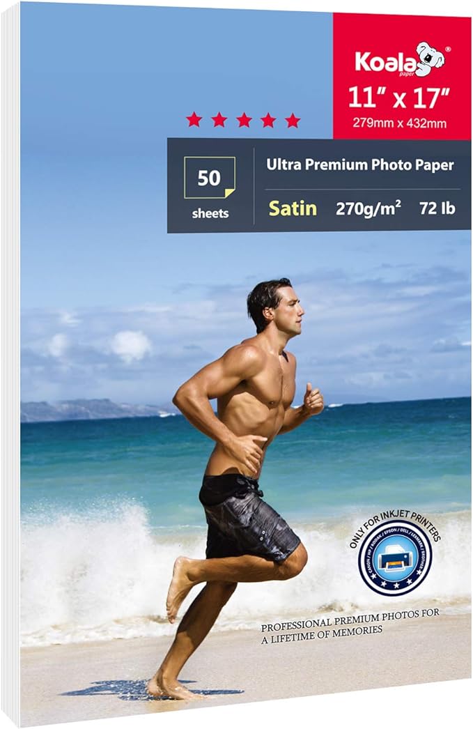 Koala Ultra Premium Photo Paper 11x17 In Satin Photo Printer Paper by KOALAPAPER