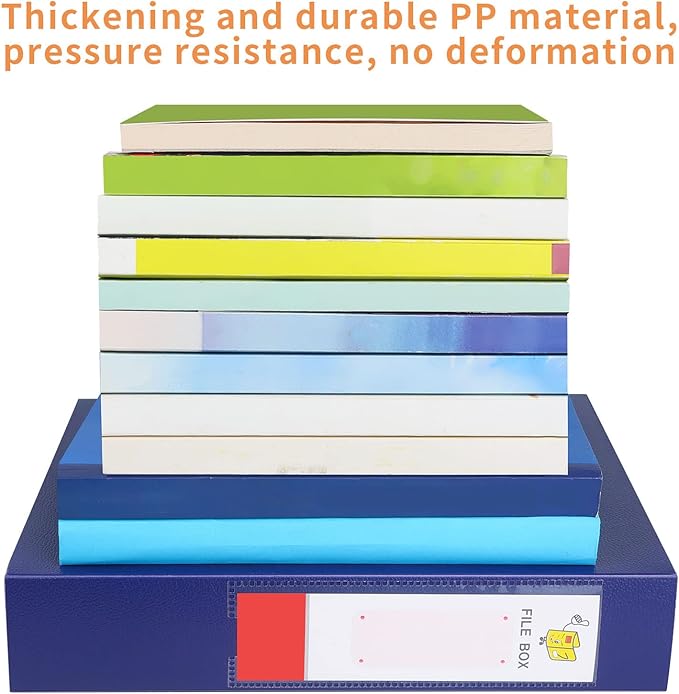 HUA JIE 2 Pack A4 Storage File Boxes Archives Case, 65mm Spine, Box File - Image 5