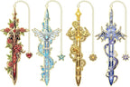 4Pcs Fantasy Sword Bookmarks for Books Journals Planners, Cool Forth Wing Metal by VYRANA