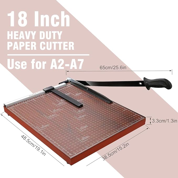 Paper Cutter Heavy Duty 18" Cut Length Professional Large Paper Cutter 12-Sheet - Image 2