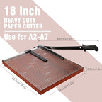 Paper Cutter Heavy Duty 18" Cut Length Professional Large Paper Cutter 12-Sheet - Image 2