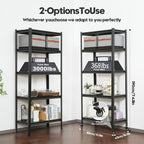 lauxery 5-tier heavy duty storage shelves with lockable, close-up detail
