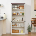 RWYHG 70" White Tall Bookshelf, 5-Tier Thick Wooden Book Shelf - Image 8