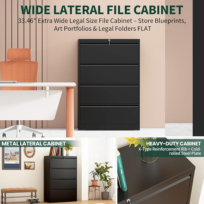 4 Drawer Lateral File Cabinet - Image 4