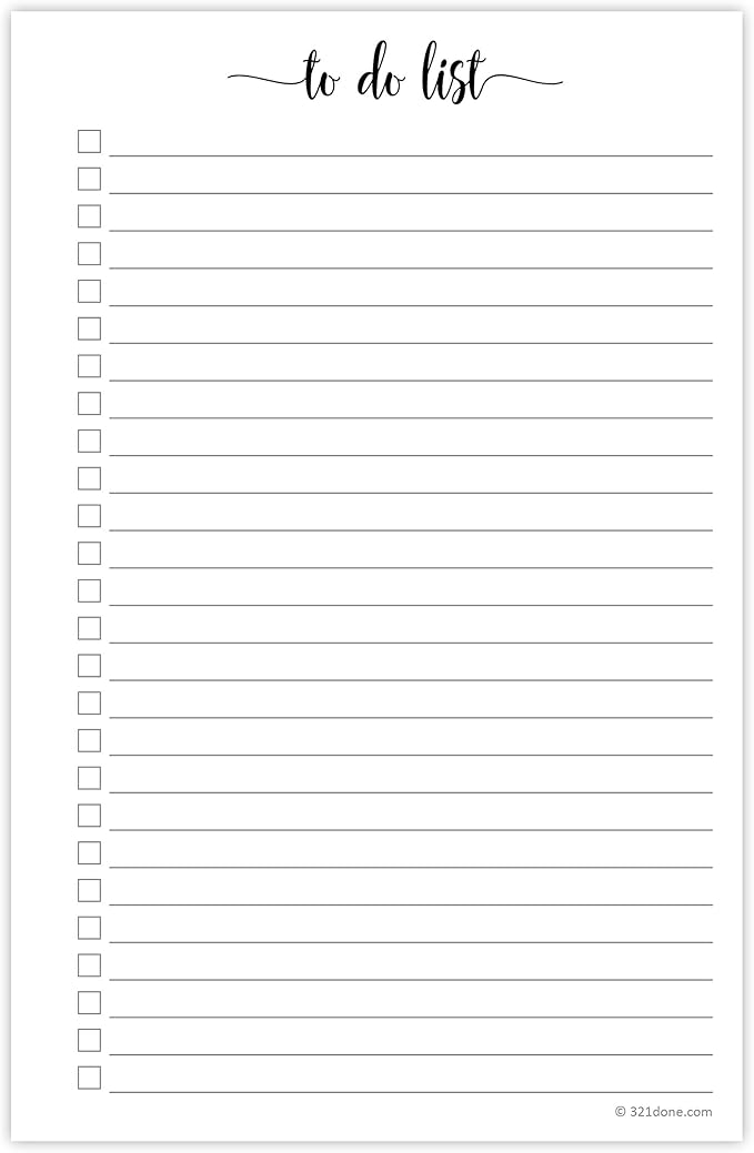 321Done To Do List Notepad for Planner Refill Pages – Made in USA by 321Done