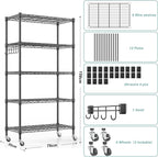 Himimi 5-Tier Storage Shelf Wire Shelving Unit on Wheels Heavy Duty Metal - Image 3