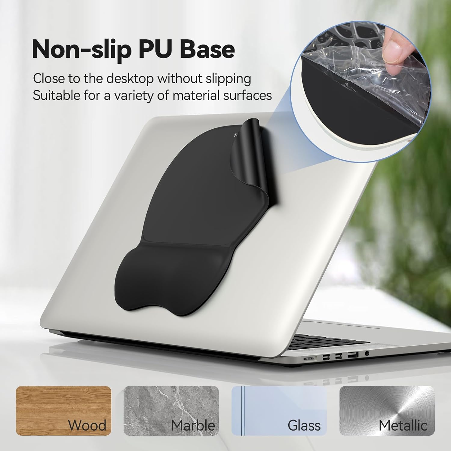TECKNET Gel Ergonomic Mouse Pad & Keyboard Wrist Rest & Coaster | 3 in 1 Set, Pain Relief, Milk Silk Cloth, Non-Slip PU Base, Easy Typing, Memory Foam Wrist Support for Office & Home