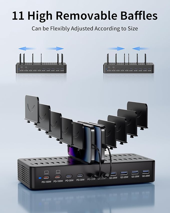 415W Charging Station for Multiple Devices, 10-Port USB C Fast Charger Station - Image 7