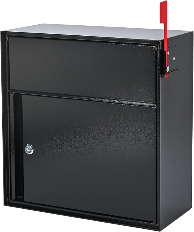 Large Wall Mount Mailbox with Lock and Outgoing Mail Flag by yeshine