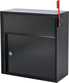 Large Wall Mount Mailbox with Lock and Outgoing Mail Flag by yeshine