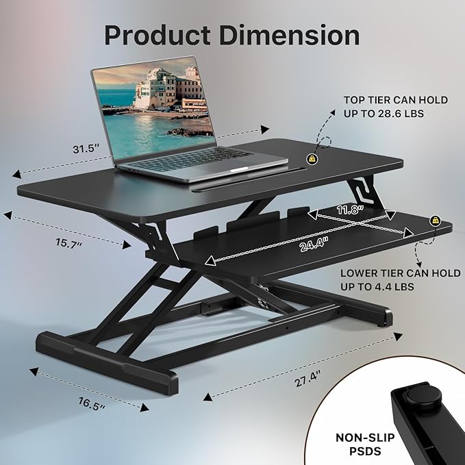JOY worker Standing Desk Converter, Desktop Workstation Riser - Image 2