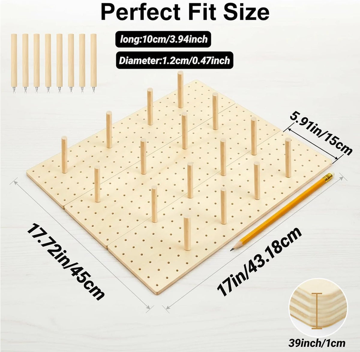 Wooden Pegboard Drawer Organizer for Kitchen - 3 Pack Adjustable Drawer Organ...