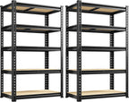 reibii 2 pack garage shelving,5 tier heavy duty, main product view