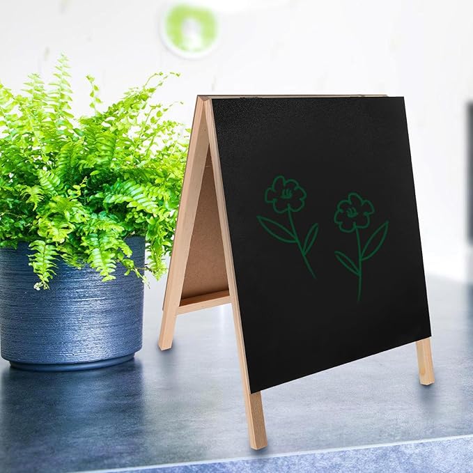 ADOCARN Double-Sided Standing Blackboard Small Chalkboard Message Board - Image 8