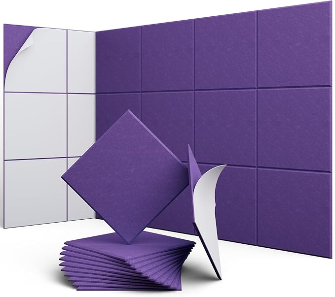 UNECHO 12 Pack 12" X 12" X 0.4" Acoustic Panels by UNECHOACOUSTIC