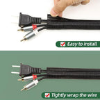 Split Wire Loom Tubing, Cable Protector Sleeve, Braided Cable Management - Image 2